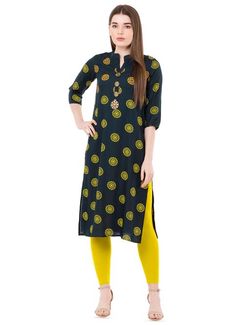printed straight kurta - 16169440 - Very Small Image - 1