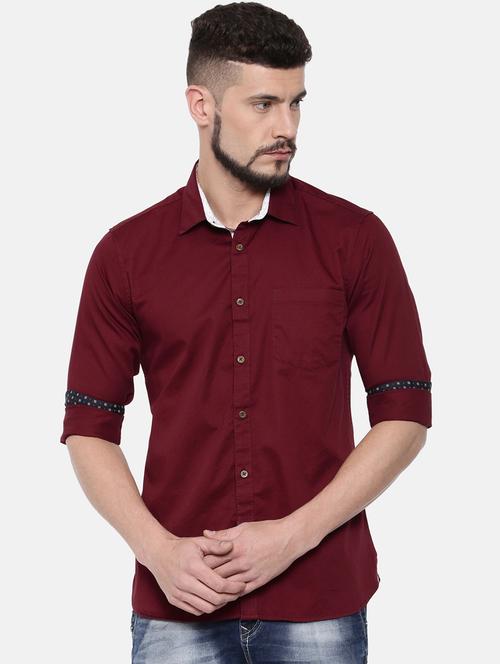 red solid casual shirt - 16169524 - Very Small Image - 1