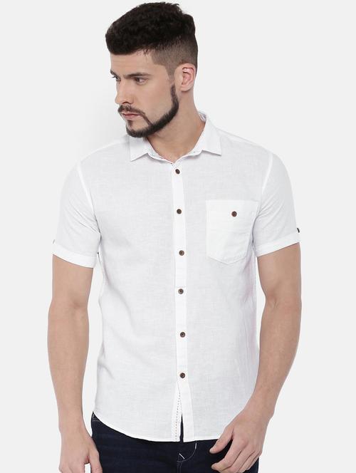 white solid casual shirt - 16169533 - Very Small Image - 1