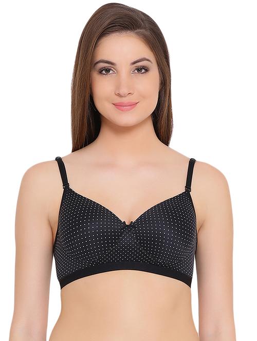 dot print bow patch t-shirt bra - 16169629 - Very Small Image - 1