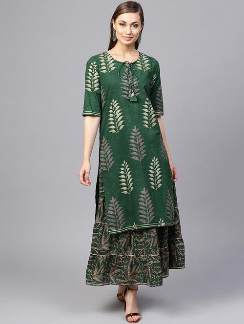 printed layered kurta - 16170174 - Very Small Image - 1