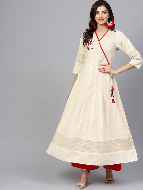 embroidered anarkali kurta - 16170210 - Very Small Image - 1
