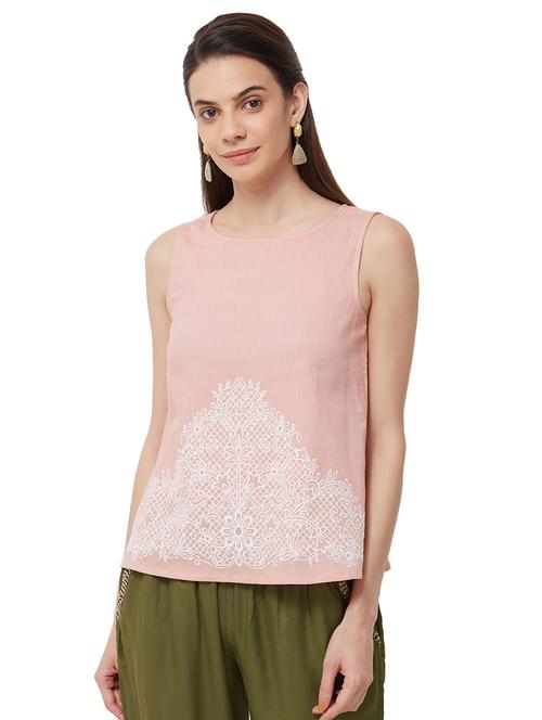 tie back embroidered top - 16170705 - Very Small Image - 1