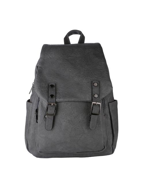 Grey Leatherette (pu) Regular Backpack - 16172618 - Very Small Image - 1