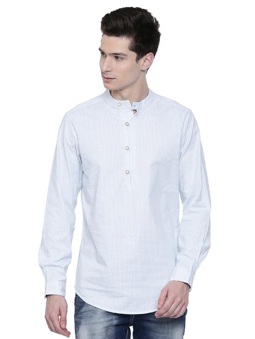 blue striped short kurtas  - 16176062 - Very Small Image - 1