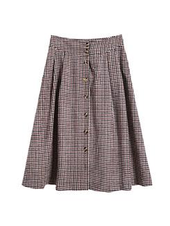 button up checkered a-line skirt - 16176184 - Very Small Image - 1