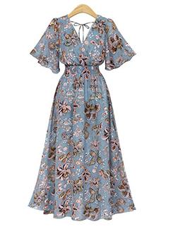 ruffle sleeved smocked a-line dress - 16176565 - Very Small Image - 1