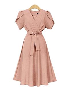 tulip sleeved bow tie a-line dress - 16176571 - Very Small Image - 1