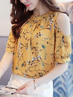 pleat detail floral top - 16176702 - Very Small Image - 1