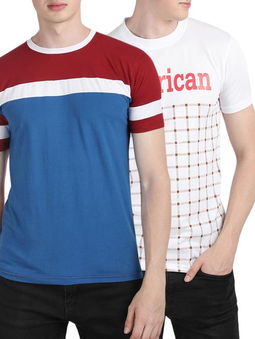 multi colored cotton combos t-shirt (set of 2) - 16177298 - Very Small Image - 1