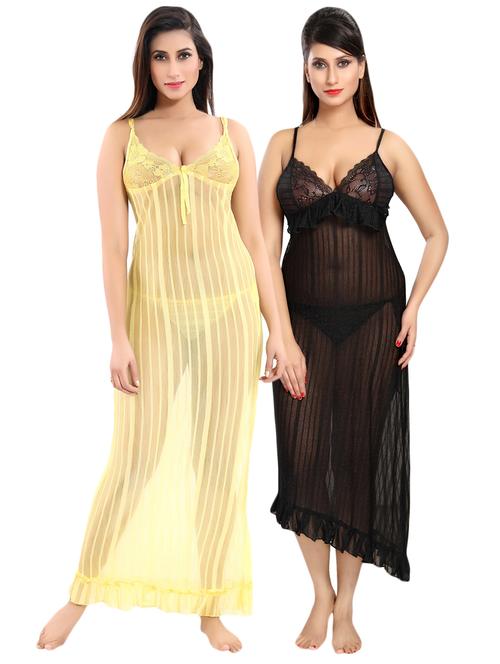 set of 2 lace detail nighties - 16177589 - Very Small Image - 1
