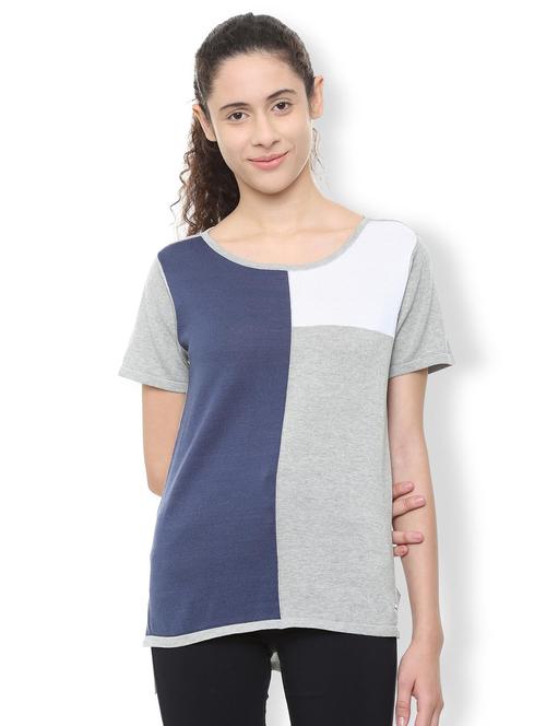 color block short sleeved tee - 16178239 - Very Small Image - 1