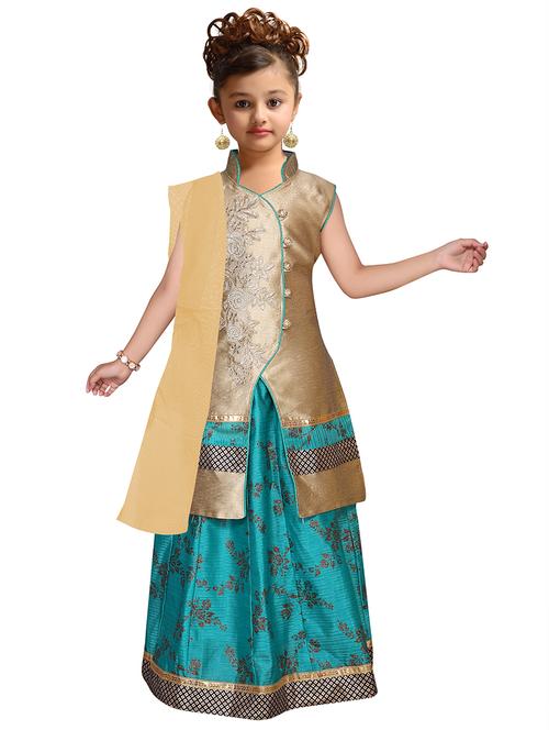 green satin lehenga choli - 16180154 - Very Small Image - 1