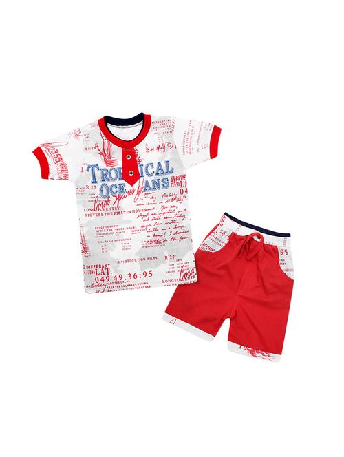 red cotton shorts set  - 16180444 - Very Small Image - 1