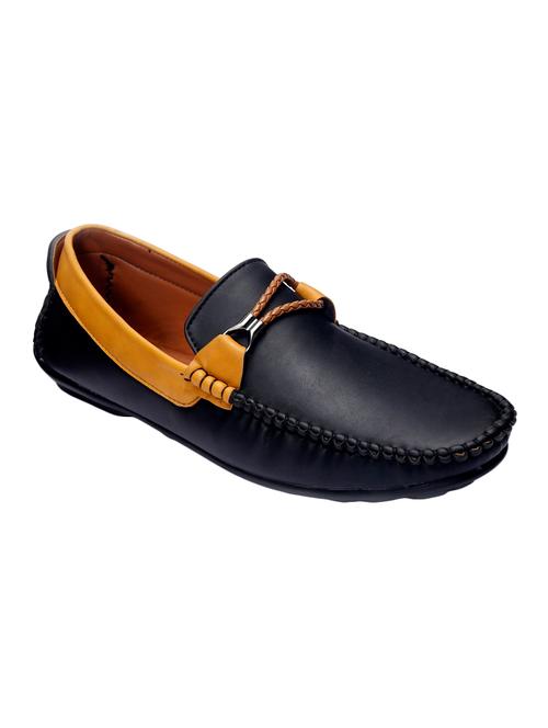black leatherette slip on loafers - 16183909 - Very Small Image - 1