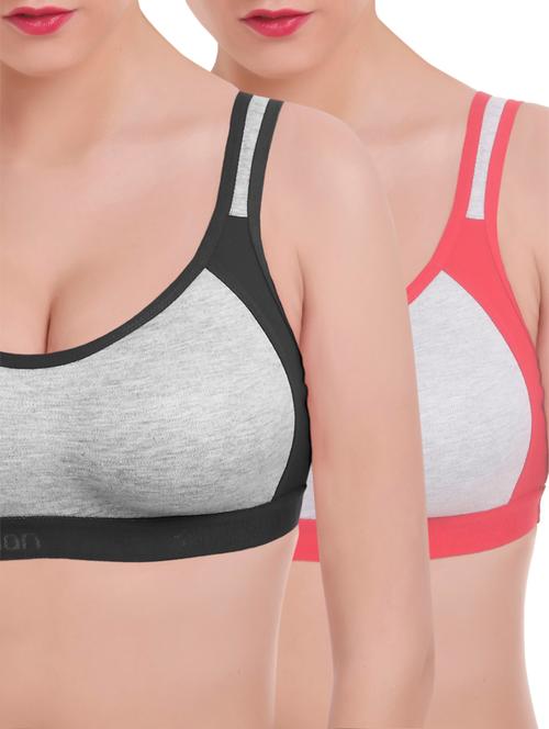 set of 2 color block sports bra - 16184437 - Very Small Image - 1