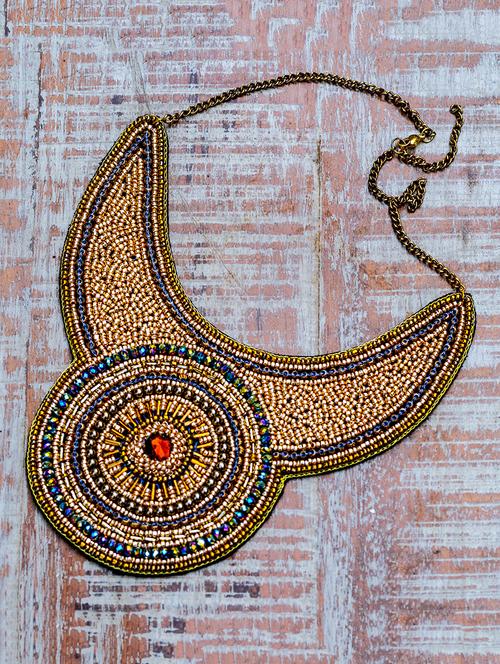 gold crystal statement necklace - 16185794 - Very Small Image - 1