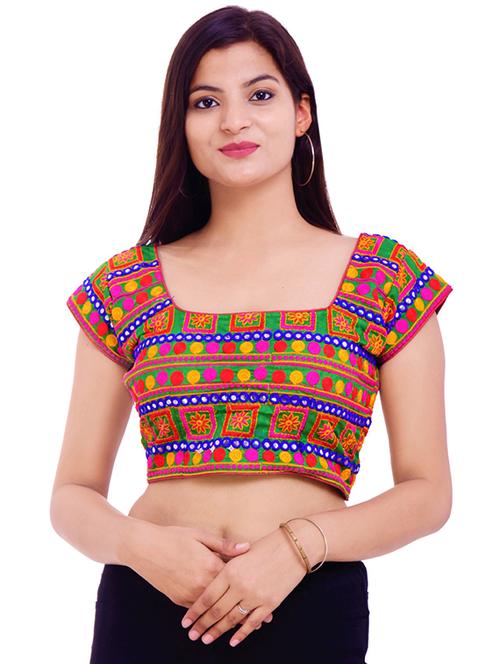 multi colored silk embroidered blouse - 16186781 - Very Small Image - 1