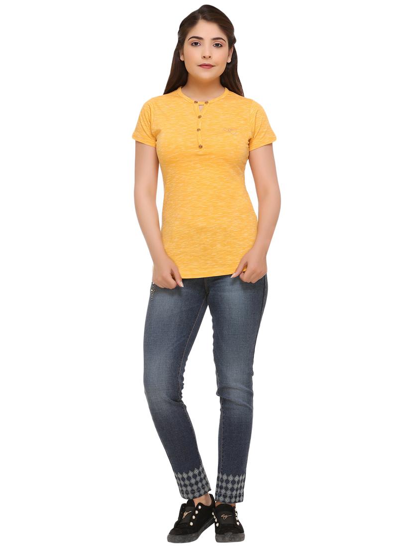 women's straight round neck top - 16187034 - Standard Image - 3