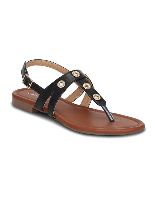 black t-strap sandals - 16189908 - Very Small Image - 1