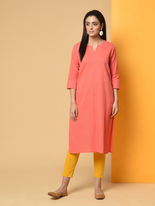 pintucks solid straight kurta - 16193011 - Very Small Image - 1