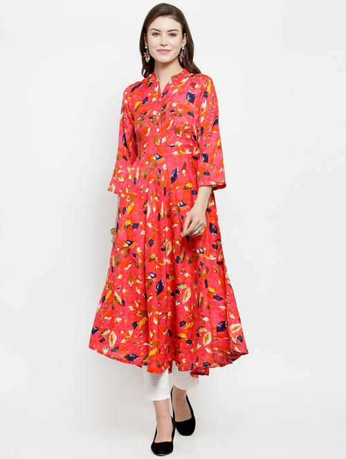 abstract printed flared kurta - 16193790 - Very Small Image - 1
