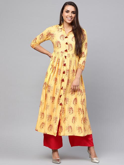 digital printed flared kurta - 16194323 - Very Small Image - 1