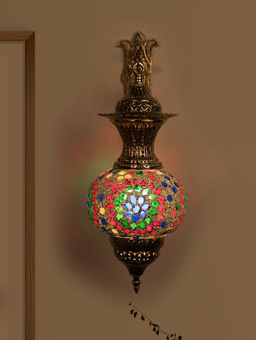 fos lighting turkish multicoloured mosaic glass and brass wall lamp - 16194710 - Very Small Image - 1