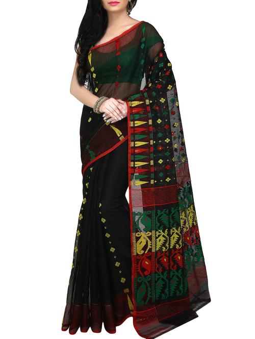 self-design jamdani saree - 16196082 - Very Small Image - 1