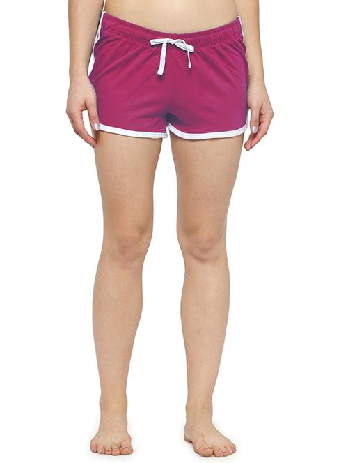 drawstring waist contrast binding shorts - 16196095 - Very Small Image - 1