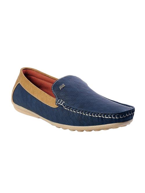 blue leatherette slip on loafers - 16196611 - Very Small Image - 1