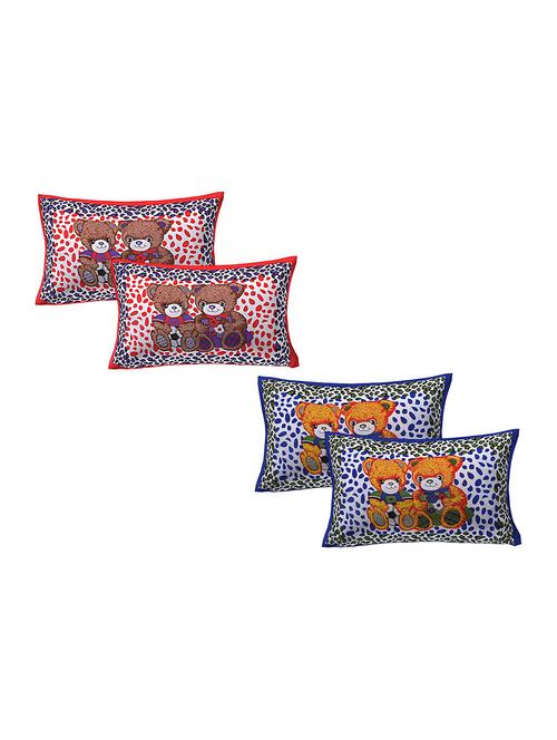 cotton multicolor pillow covers 2 sets (4 pieces)-17"x27" - 16197617 - Very Small Image - 1