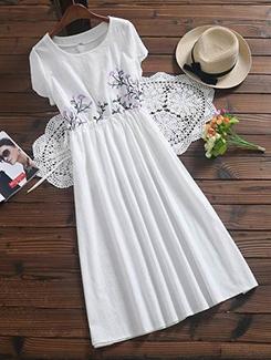 floral embroidered a-line dress - 16198170 - Very Small Image - 1