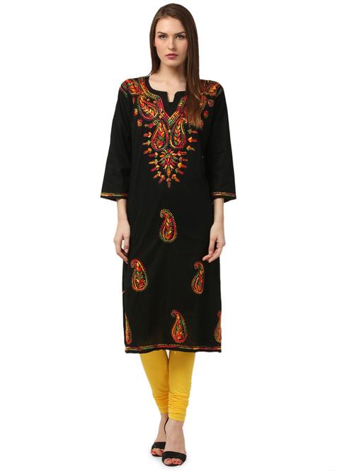 chikankari anarkali kurta - 16199331 - Very Small Image - 1