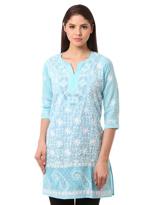 chikankari straight  kurta - 16199383 - Very Small Image - 1