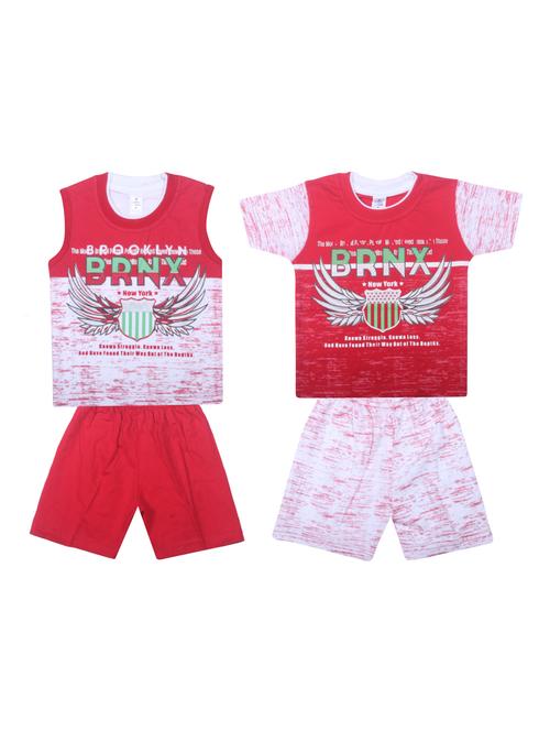 red cotton twin set - 16200177 - Very Small Image - 1