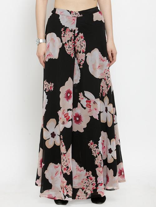 high rise floral flared palazzo - 16201090 - Very Small Image - 1