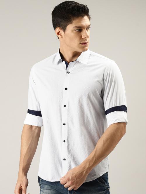 white printed casual shirt - 16201208 - Very Small Image - 1