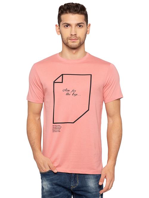 pink chest print t-shirt - 16201647 - Very Small Image - 1