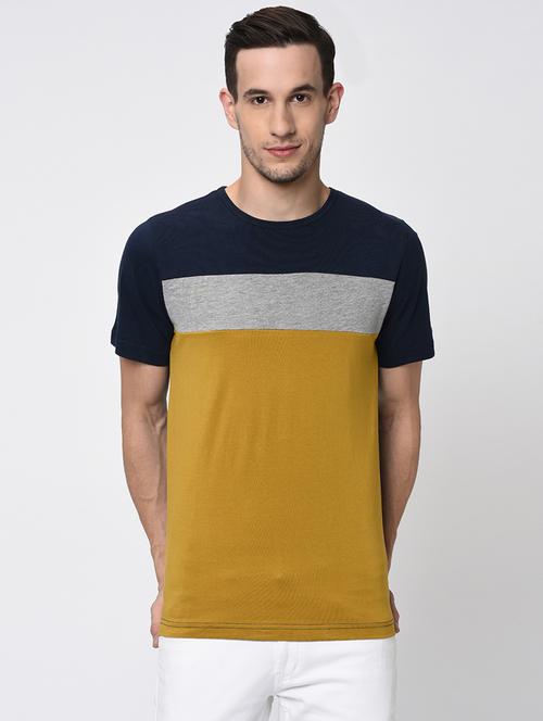 yellow color block tshirt - 16202000 - Very Small Image - 1