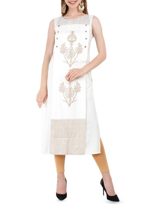 foil printed straight kurta - 16202871 - Very Small Image - 1
