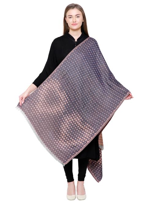 navy blue viscose  shawl - 16203081 - Very Small Image - 1