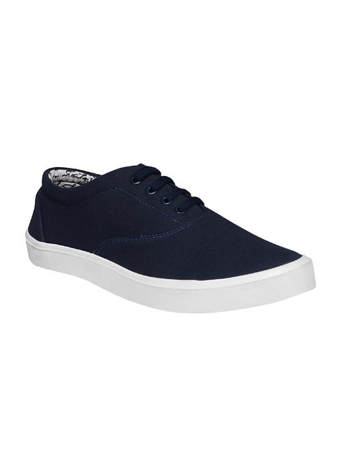 navy canvas lace up sneakers - 16203206 - Very Small Image - 1