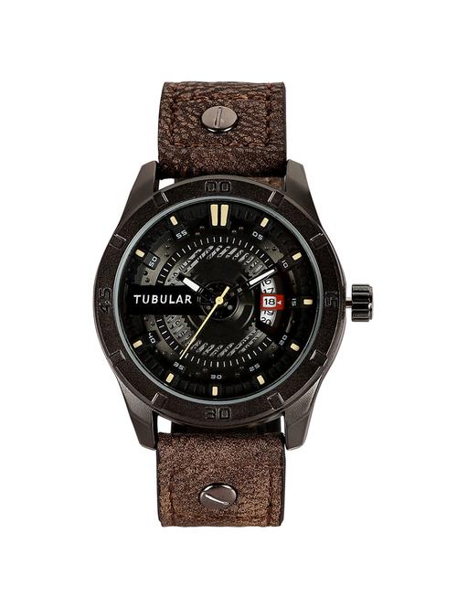 tubular stylish brown analog wrist watch with multi-function - 16204261 - Very Small Image - 1