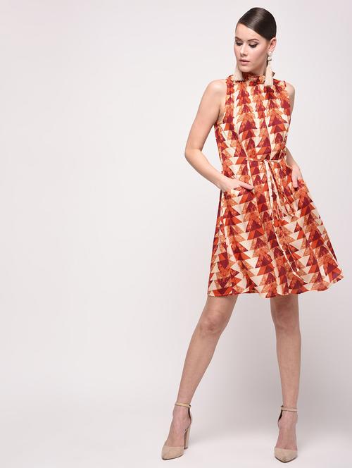 pocket detail tie front a-line dress - 16208099 - Very Small Image - 1