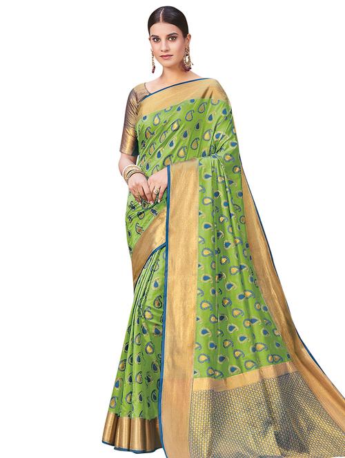 paisley woven saree with blouse - 16208588 - Very Small Image - 1
