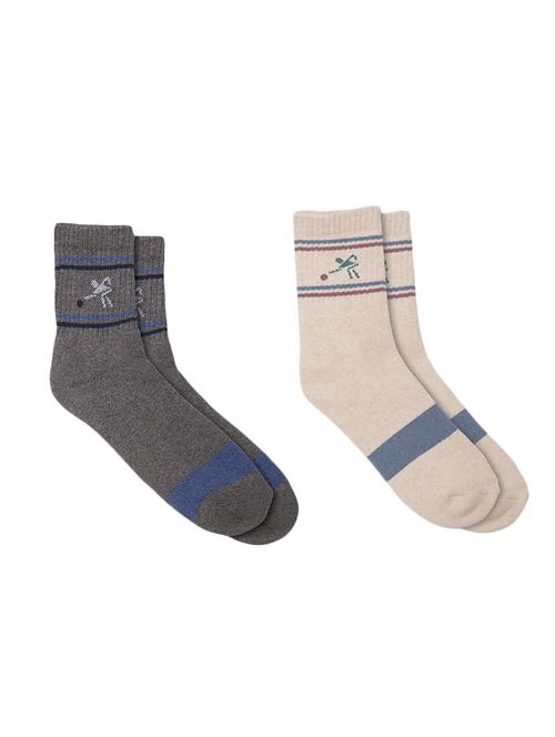 men pack of 2 striped above ankle length socks - 16208945 - Very Small Image - 1