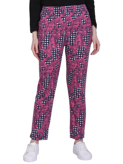 high rise checkered abstract track pant - 16214473 - Very Small Image - 1