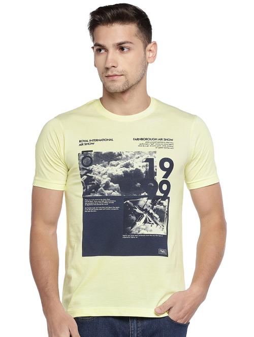 yellow front print t-shirt - 16215436 - Very Small Image - 1