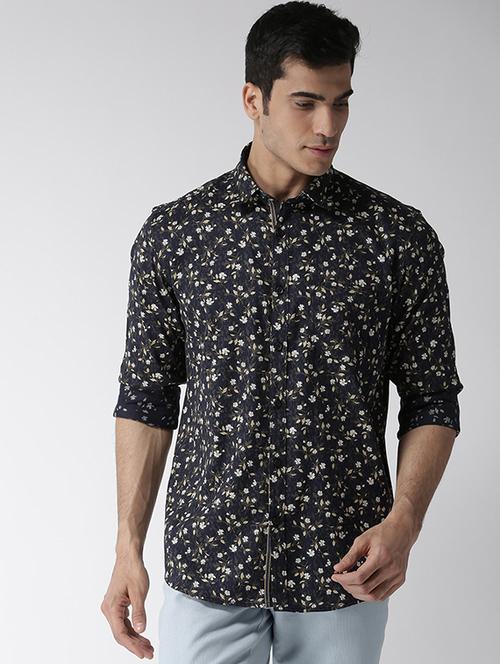 black floral printed casual shirt - 16217983 - Very Small Image - 1